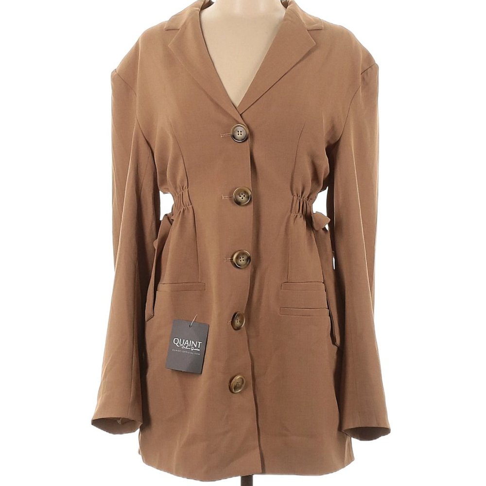 NWT Quaint Taupe Open-Side-Waist Deconstructed Dress Size 40 (US 8) MSRP $285